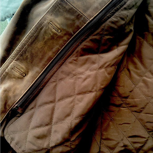 Classic Brown Leather Coat in size small - Picture 6 of 9